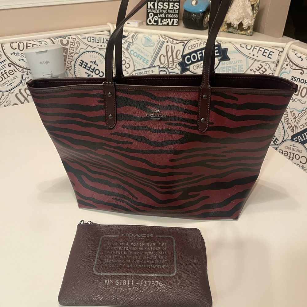 Coach Reversible City Tote Tiger